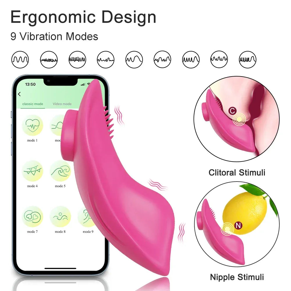 Bluetooth Wearable Vibrator for Women App Controlled Clitoral Stimulator Magnetic Couples